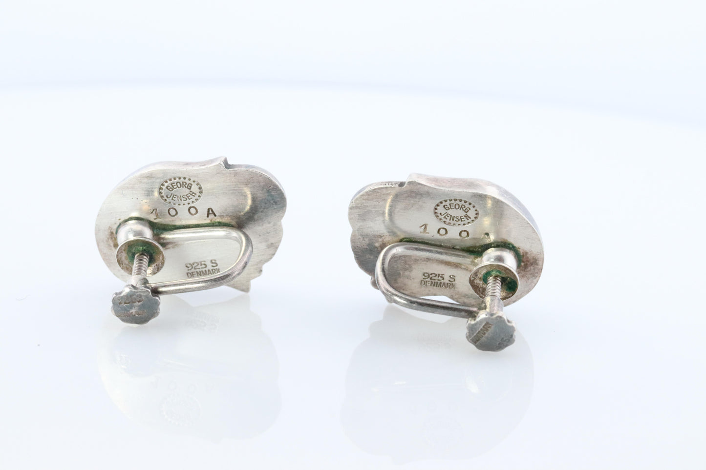 Georg Jensen Earrings Tulips 100A Sterling Silver 925 Clip on Unpierced Earrings