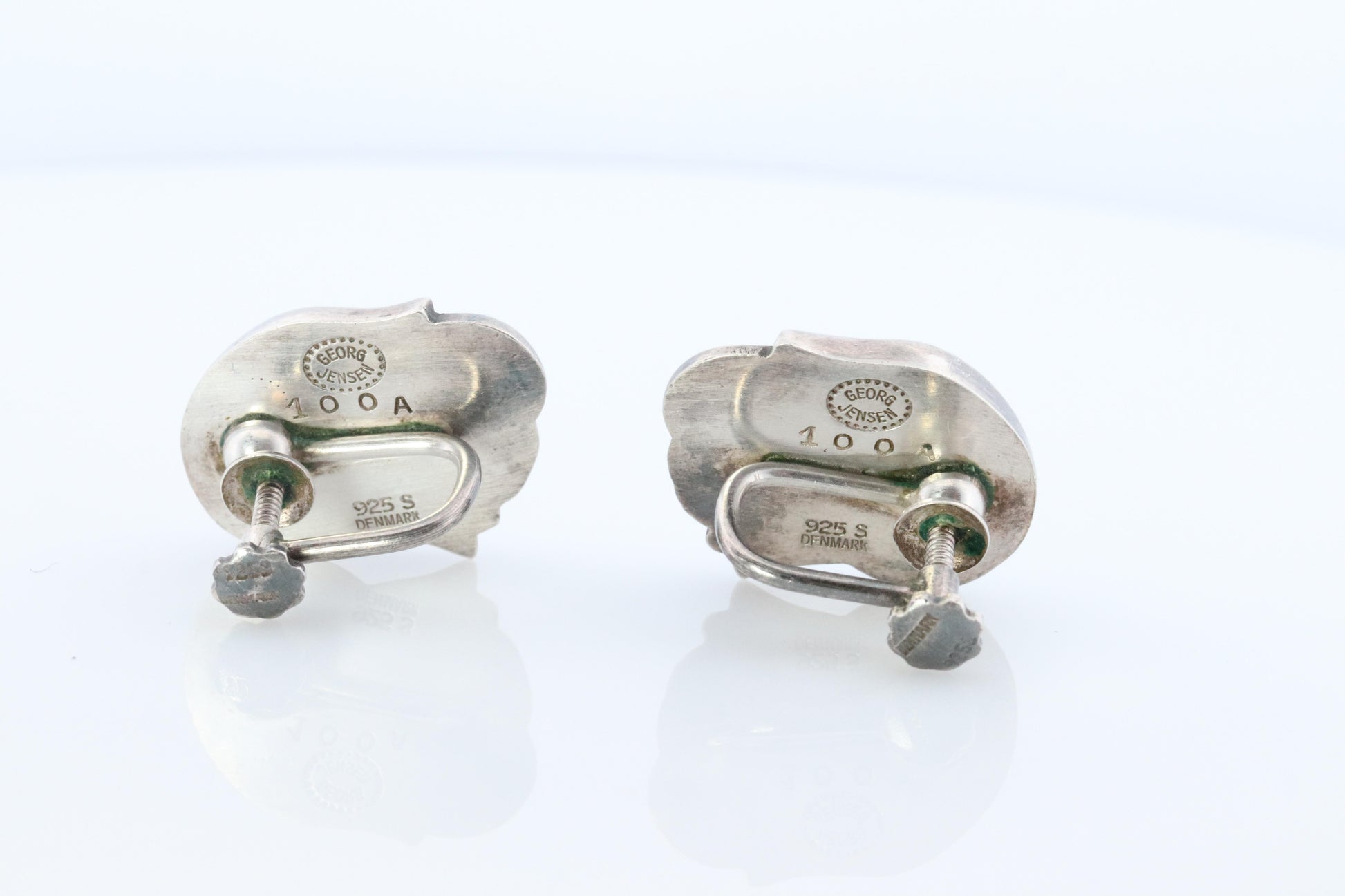 Georg Jensen Earrings Tulips 100A Sterling Silver 925 Clip on Unpierced Earrings