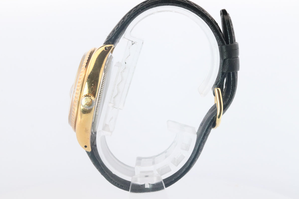 ROLEX Watch. Rolex ref. 6294 Black Dial 1950s Mens Rolex watch.
