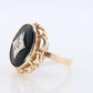 10k ONYX Diamond ring. Onyx 10k yellow gold ring. Vintage Victorian Onyx