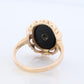 10k ONYX Diamond ring. Onyx 10k yellow gold ring. Vintage Victorian Onyx