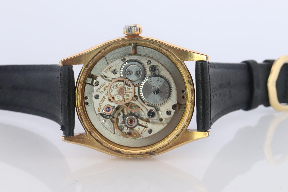 ROLEX Watch. Rolex ref. 6294 Black Dial 1950s Mens Rolex watch.