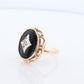 10k ONYX Diamond ring. Onyx 10k yellow gold ring. Vintage Victorian Onyx