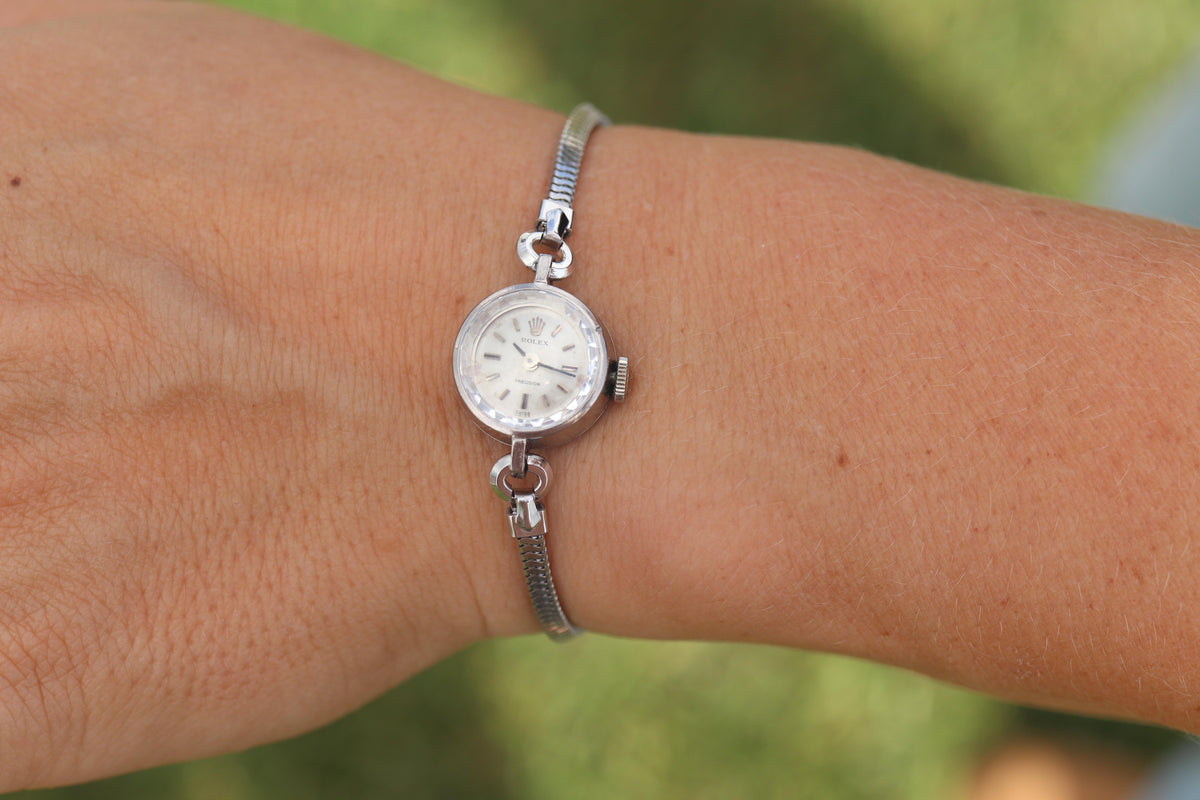 Genuine 18k Rolex 2633 Watch. 18k WG Ladies Dainty Cocktail Ladies Rolex