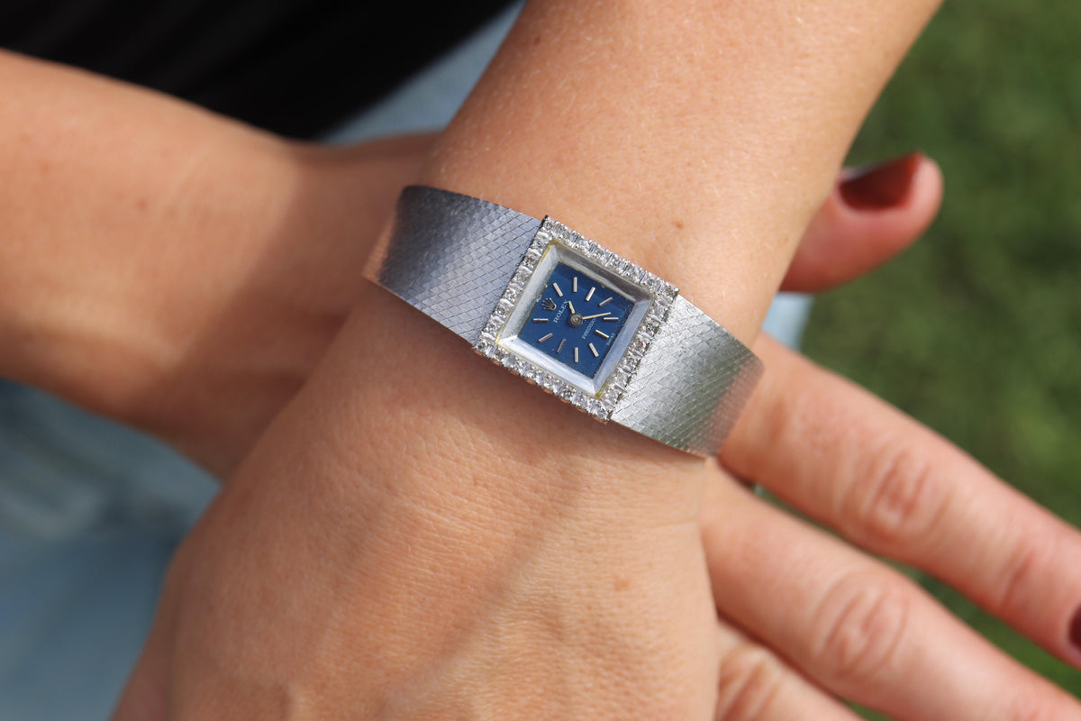 Genuine Rolex Watch. Ladies 18k Rolex 2189 Diamond Manual Watch.