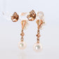 Mikimoto Earrings 18k Diamond Mikimoto Pearl Cluster Dangle Pierced Earrings