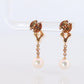 Mikimoto Earrings 18k Diamond Mikimoto Pearl Cluster Dangle Pierced Earrings