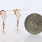 Mikimoto Earrings 18k Diamond Mikimoto Pearl Cluster Dangle Pierced Earrings