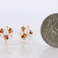 Mikimoto Earrings. 18k Yellow Gold Mikimoto Pearl Cluster Stud Pierced Earrings.