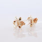 Mikimoto Earrings. 18k Yellow Gold Mikimoto Pearl Cluster Stud Pierced Earrings.