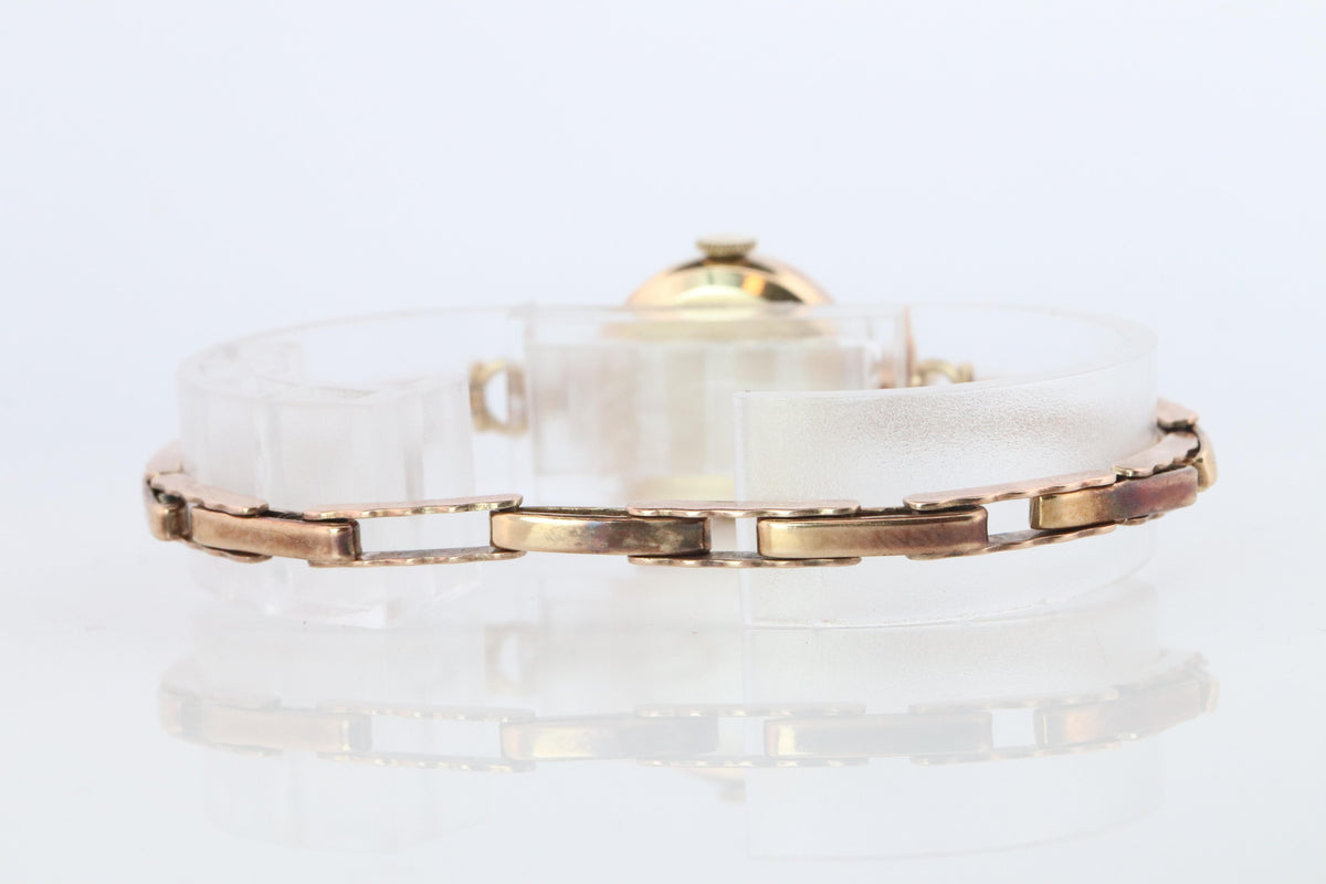 Vintage Rolex Womens Cocktail Watch. 9k Rose Gold Manual Windup.