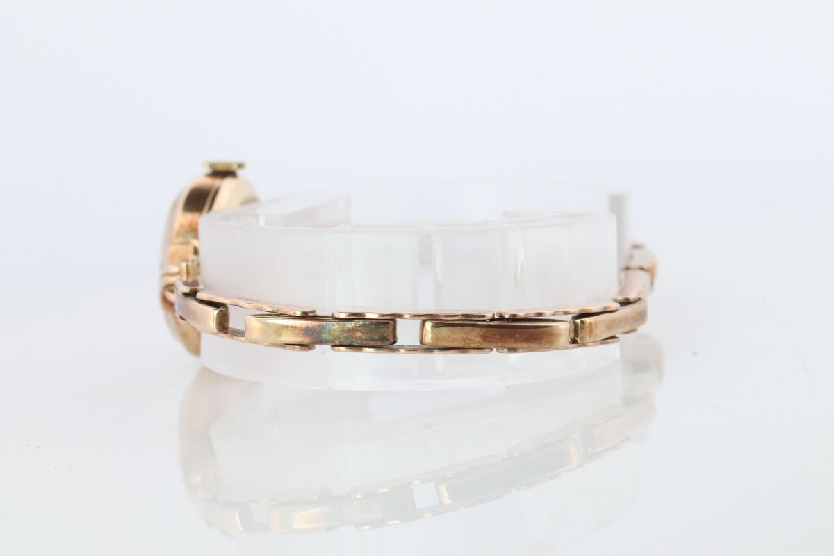 Vintage Rolex Womens Cocktail Watch. 9k Rose Gold Manual Windup.