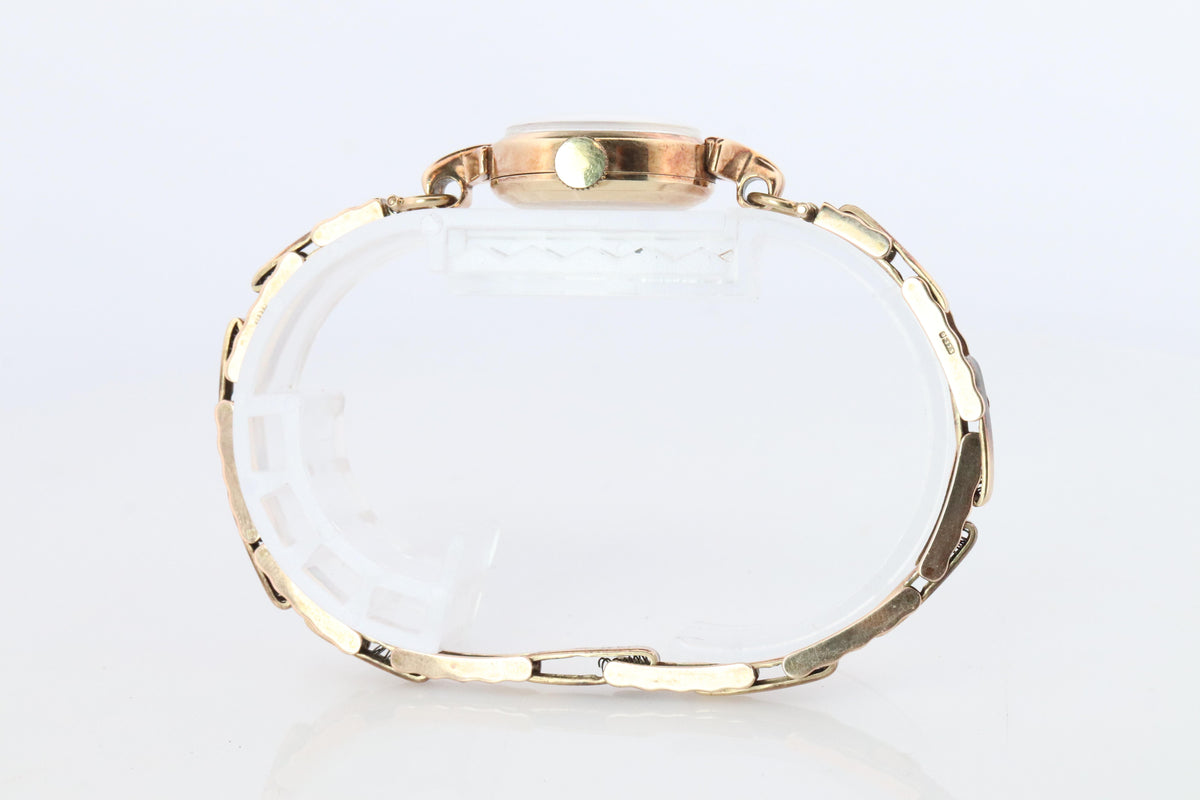 Vintage Rolex Womens Cocktail Watch. 9k Rose Gold Manual Windup.