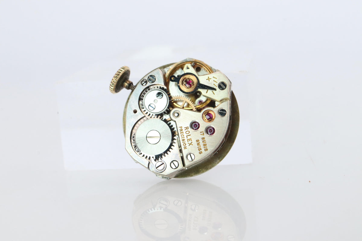 Vintage Rolex Womens Cocktail Watch. 9k Rose Gold Manual Windup.