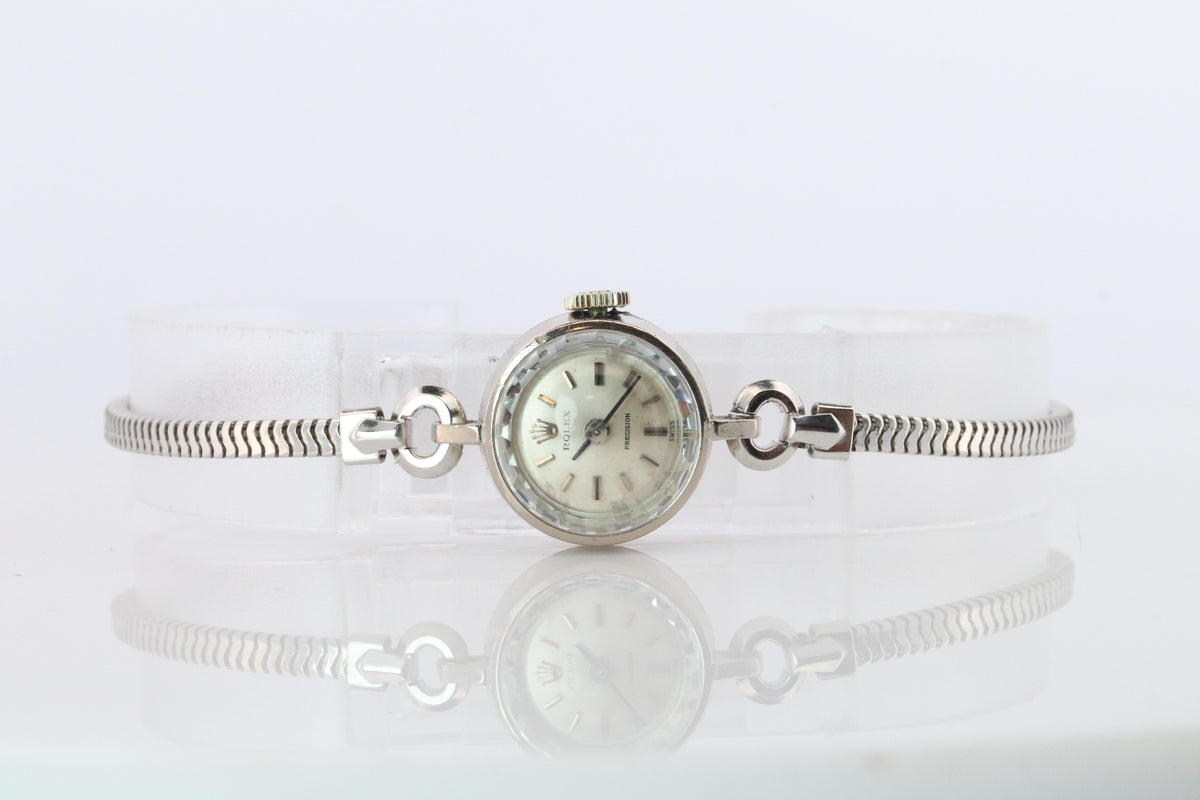 Genuine 18k Rolex 2633 Watch. 18k WG Ladies Dainty Cocktail Ladies Rolex