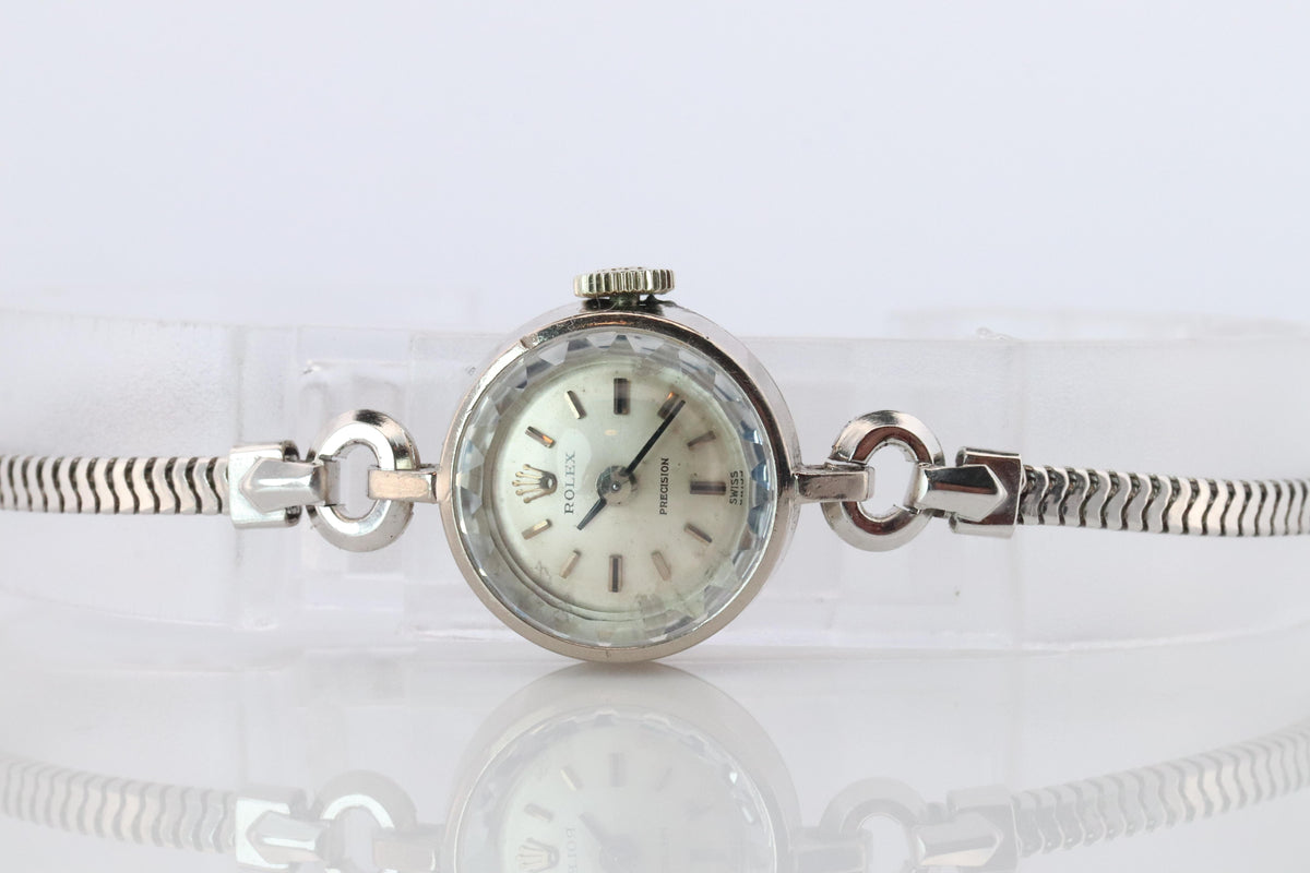 Genuine 18k Rolex 2633 Watch. 18k WG Ladies Dainty Cocktail Ladies Rolex