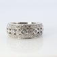 14k Diamond Dome band. Diamond Filigree Intricate Detail Open Cluster ring.