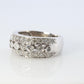 14k Diamond Dome band. Diamond Filigree Intricate Detail Open Cluster ring.