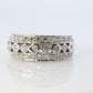 14k Diamond Dome band. Diamond Filigree Intricate Detail Open Cluster ring.