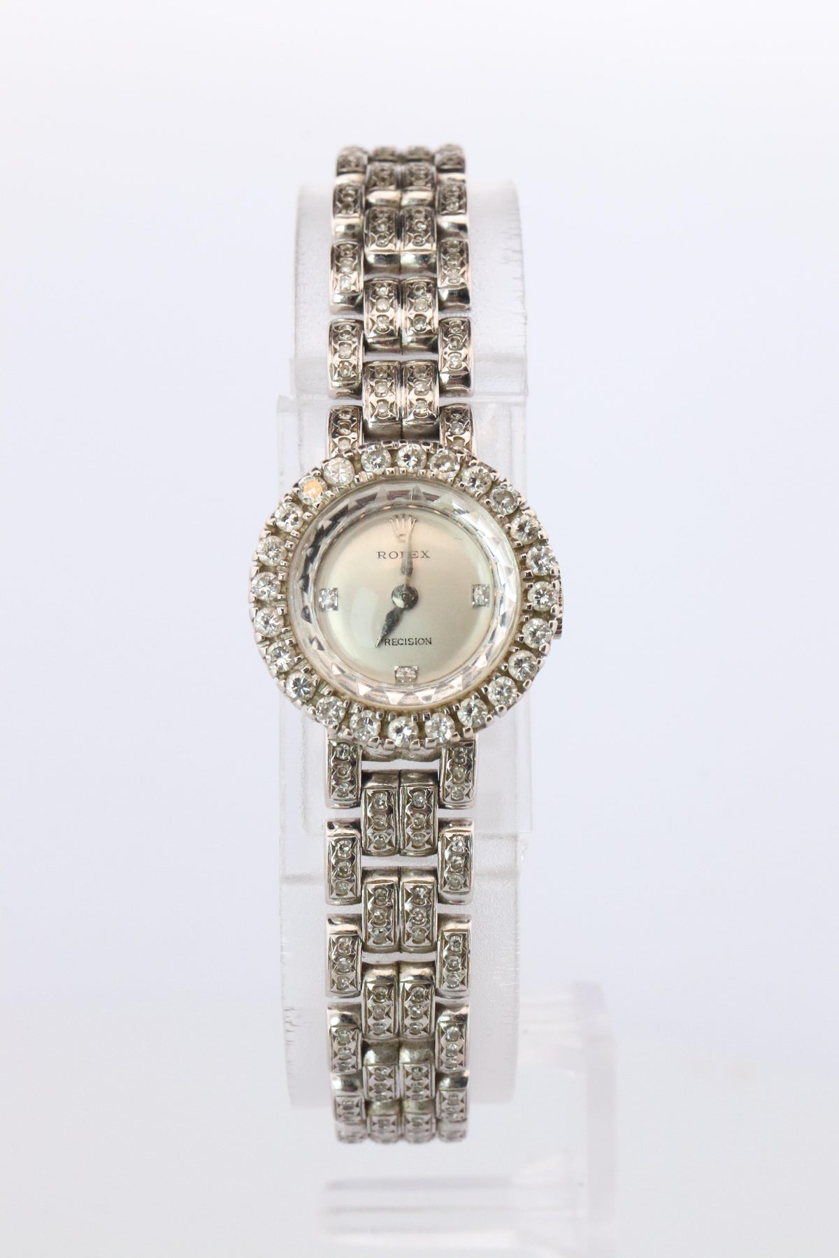 Genuine 18k Rolex 2604 Precision . 18k Gold Ladies Diamond Rolex Manual Watch