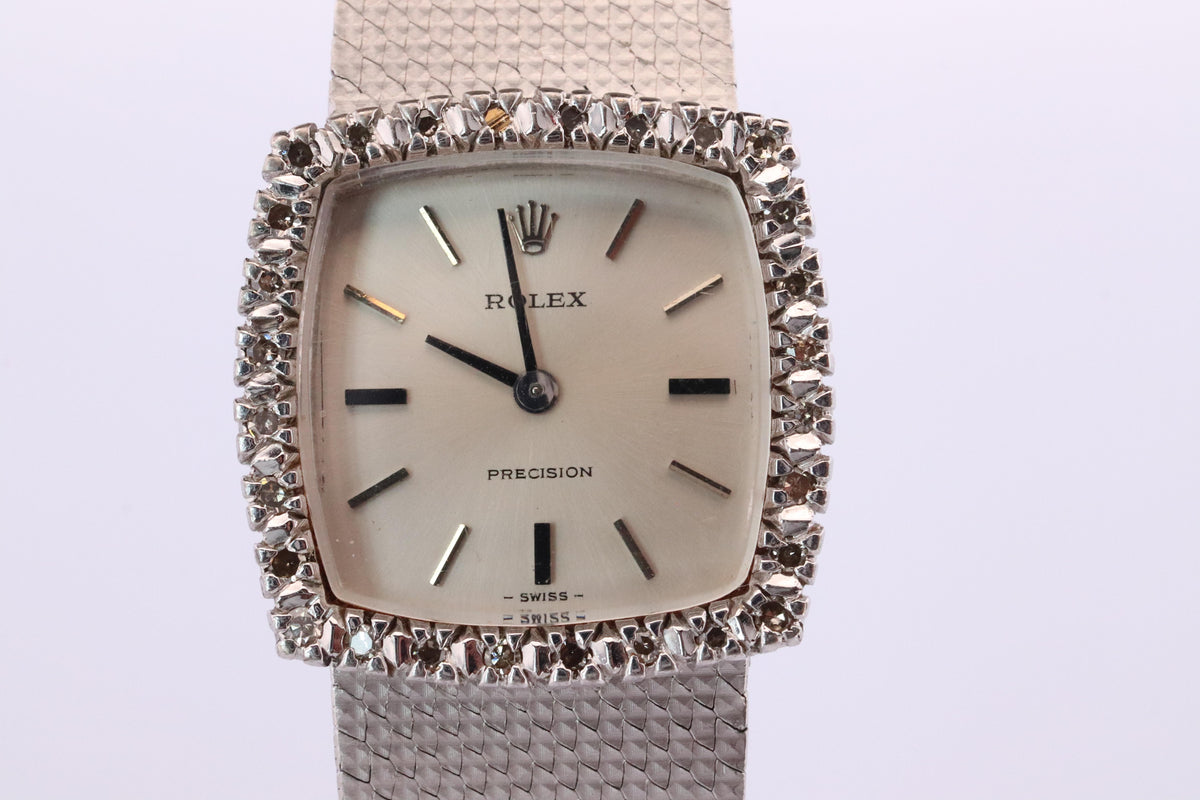 Genuine Rolex Watch. Diamond Bezel 1975 Ladies Manual ROLEX 2611 Precision