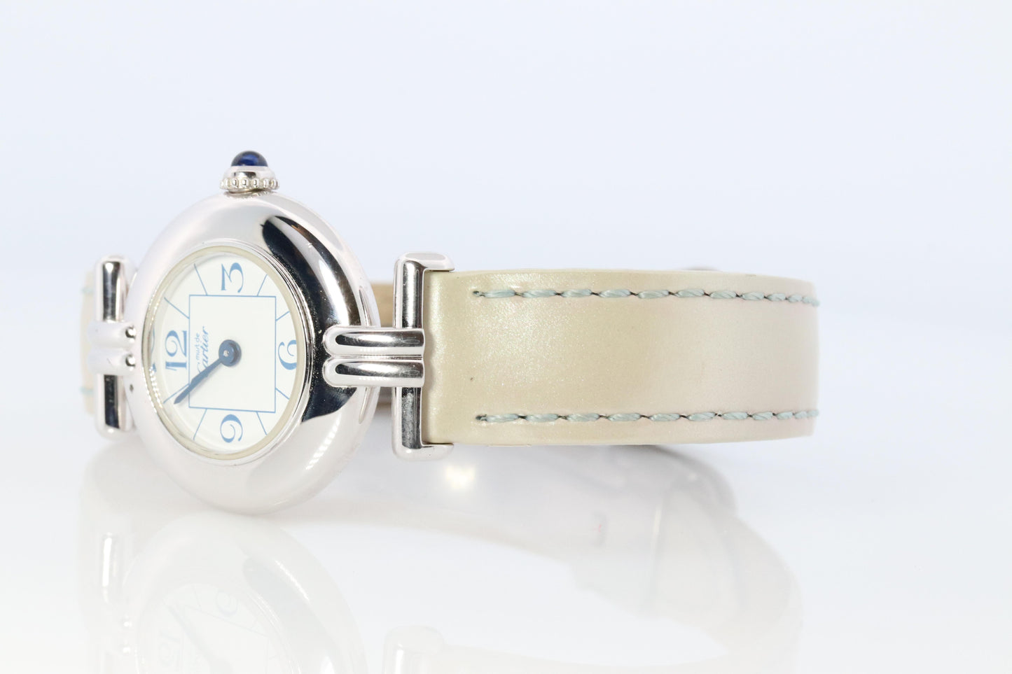 Genuine Cartier Watch. Must de Cartier Colisee Round Argent White Silver 2411