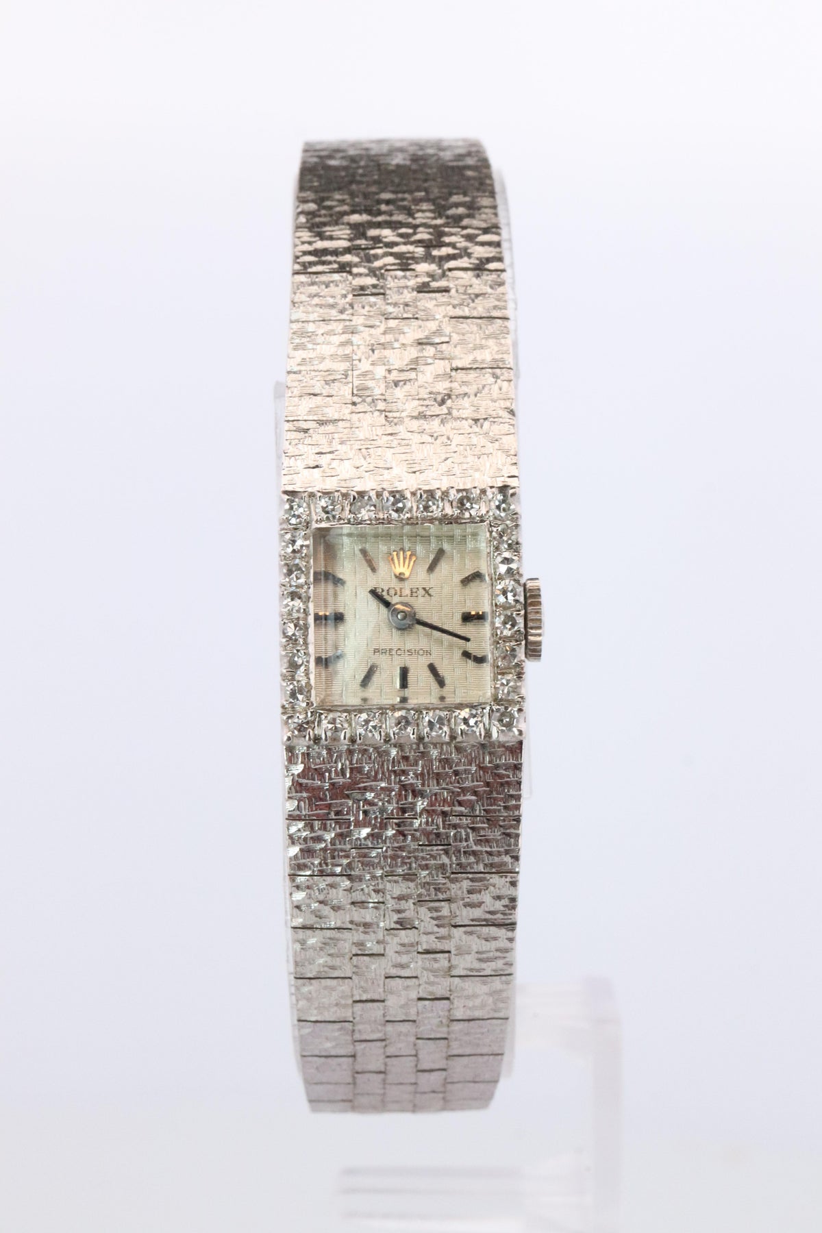 Genuine 18k Rolex Watch. ROLEX Precision 2613 TV Diamond Windup. Ladies Rolex