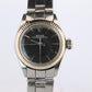 Genuine Rolex Watch. 14k SS Ladies ROLEX 6619 Black Dial Automatic Wristwatch.