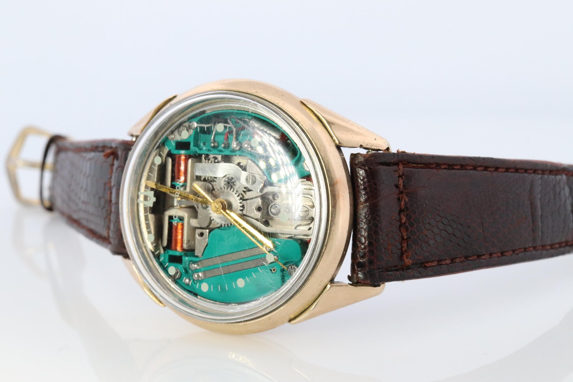 Vintage BULOVA Accutron watch. Spaceview Bulova Accutron Electric Transparent.