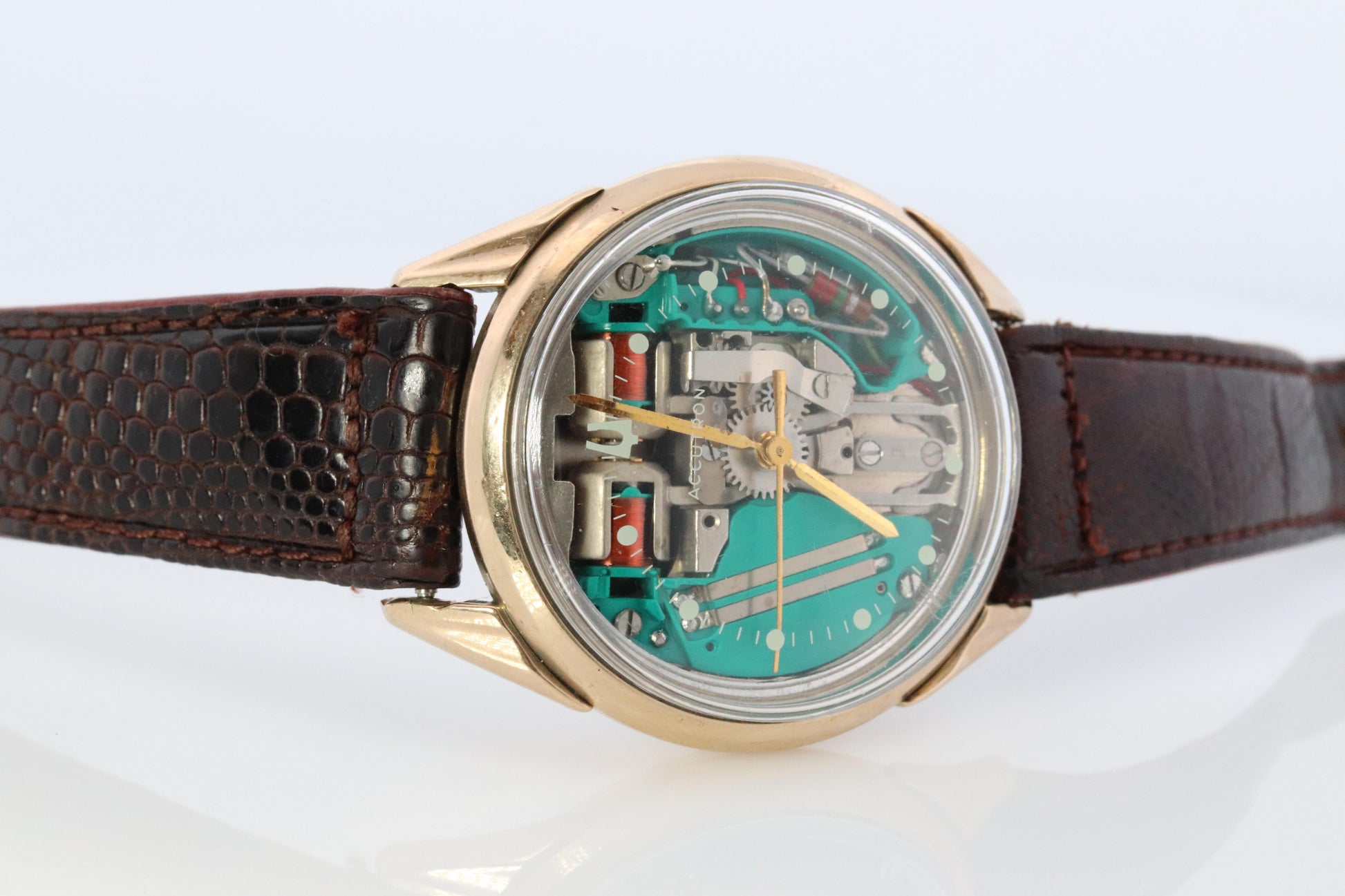 Vintage BULOVA Accutron watch. Spaceview Bulova Accutron Electric Transparent.