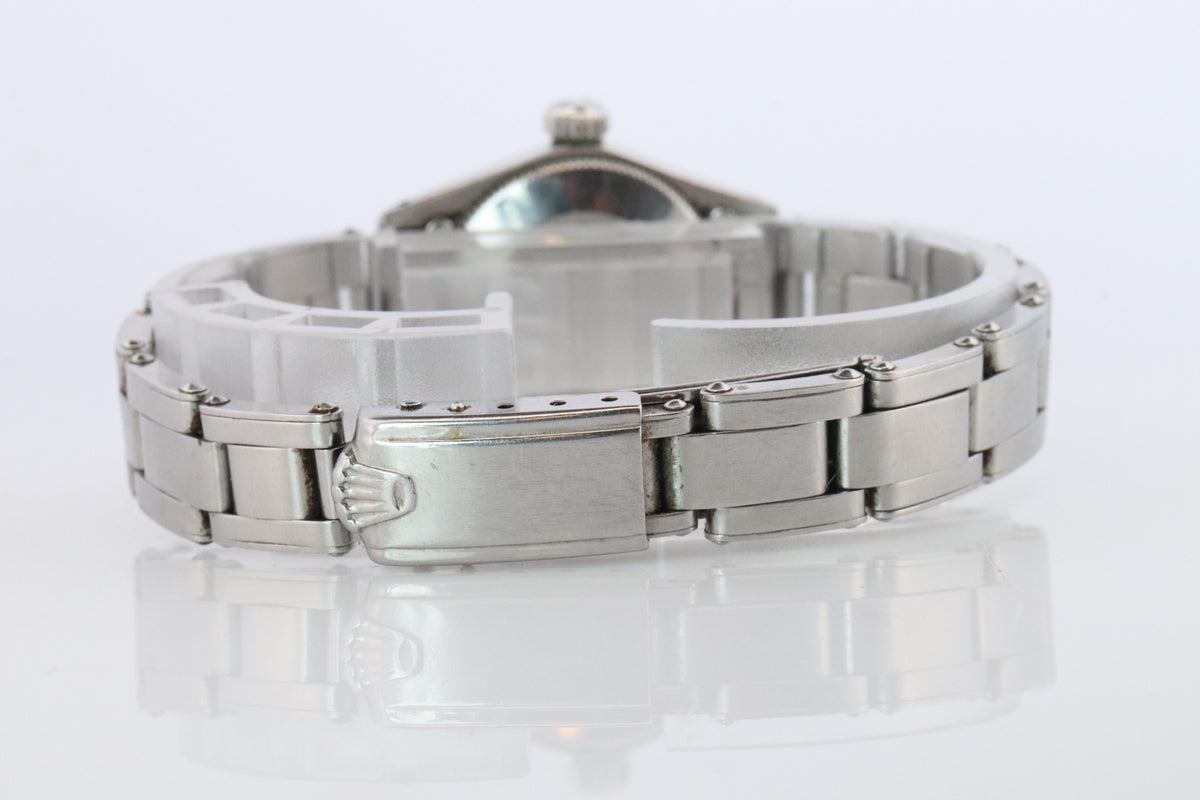 Genuine Rolex Watch. 14k SS Ladies ROLEX 6619 Black Dial Automatic Wristwatch.