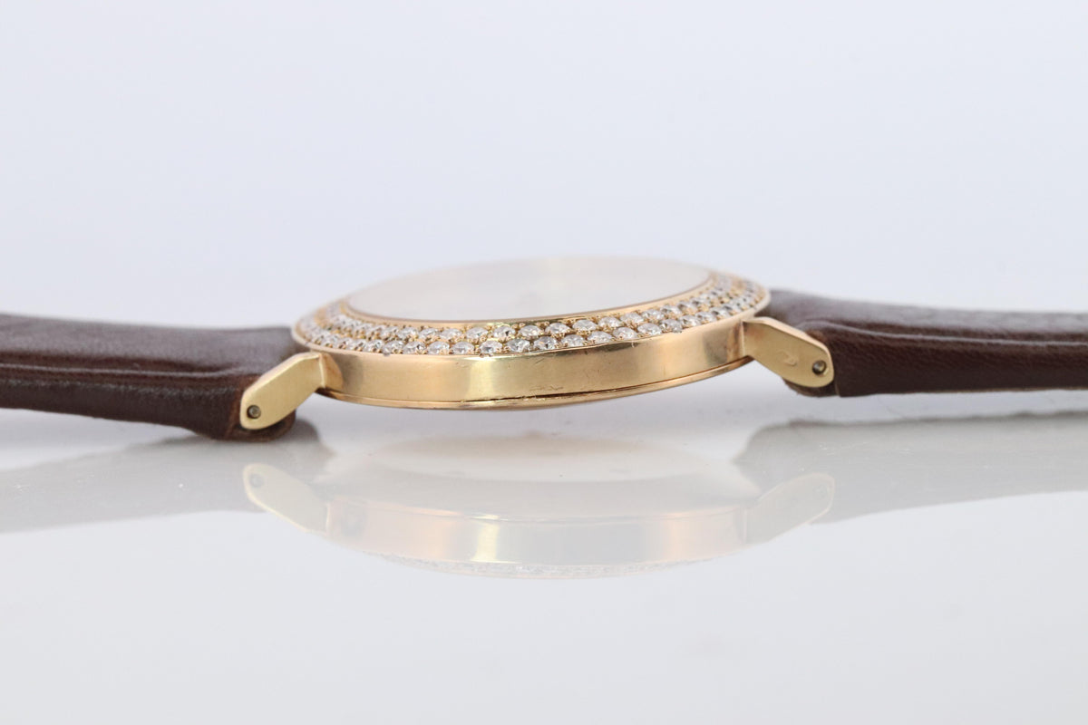 Genuine 18k Rolex Watch. 18k YG Rolex CELLINI 4083 Diamond Bezel.