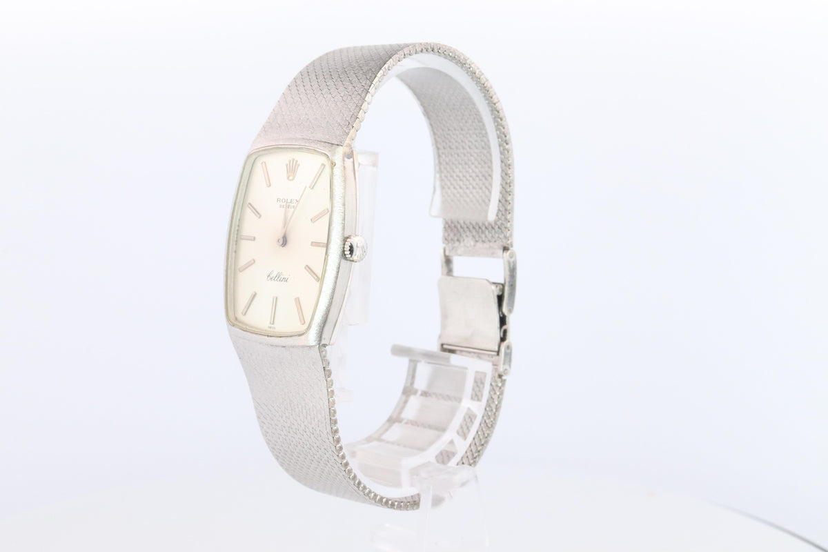 Genuine 18k Rolex 3807 Watch. 18k WG Rolex 31mm CELLINI tonneau Tank.