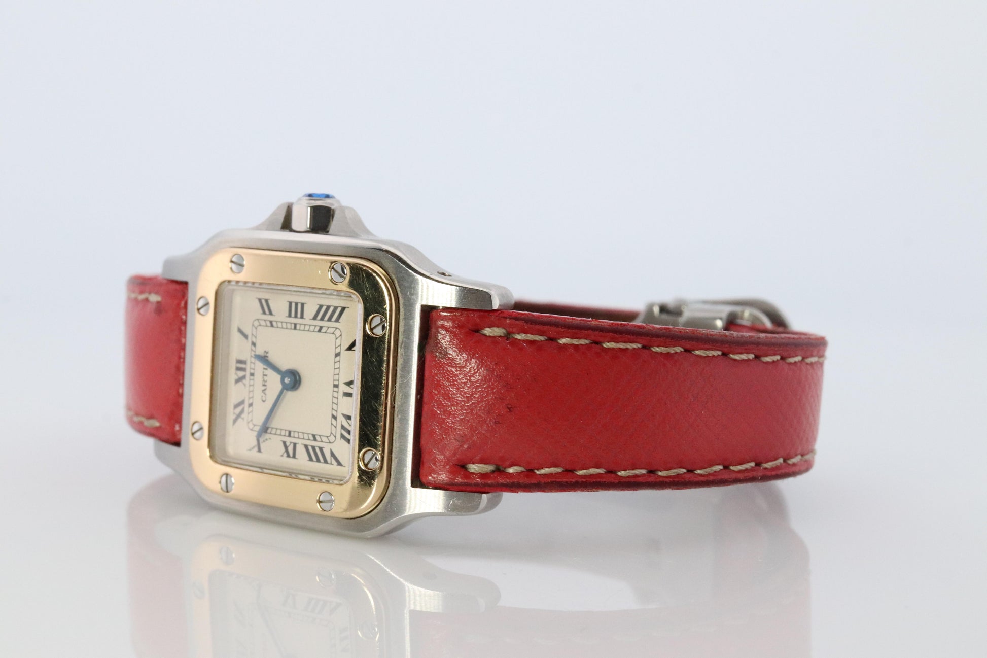 Vintage Cartier Santos Watch. Santos de Cartier 1057930 Sterling and 18k YG