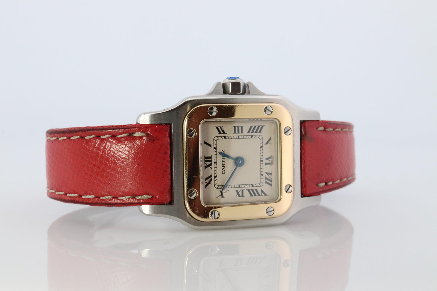 Vintage Cartier Santos Watch. Santos de Cartier 1057930 Sterling and 18k YG