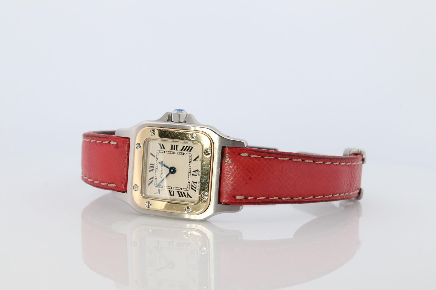 Vintage Cartier Santos Watch. Santos de Cartier 1057930 Sterling and 18k YG