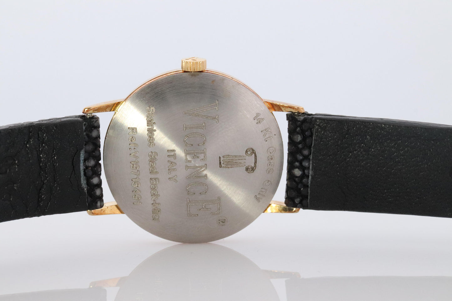 14k Vicence Wristwatch. Vicence Ladies Yellow Gold Watch.