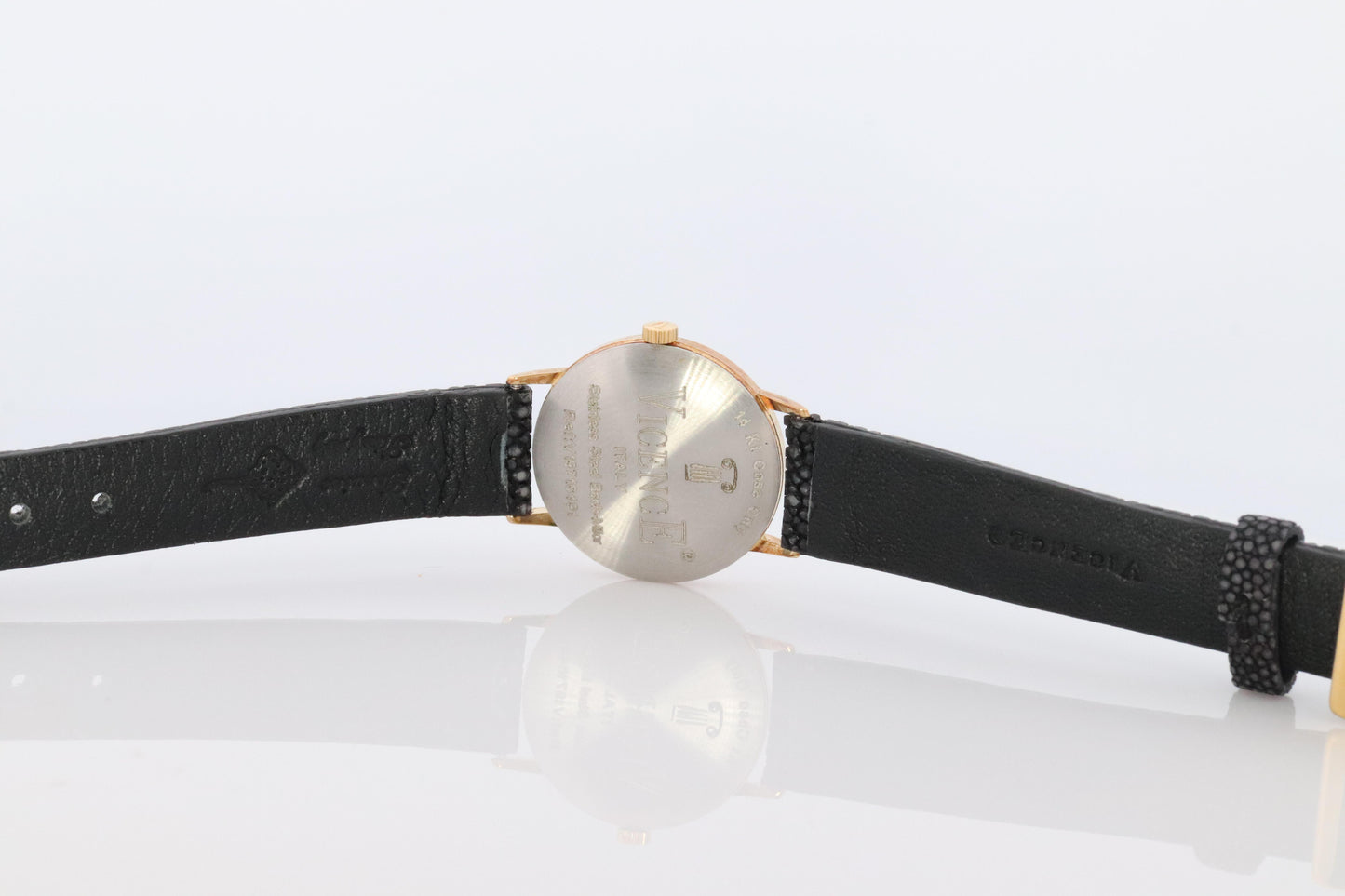 14k Vicence Wristwatch. Vicence Ladies Yellow Gold Watch.