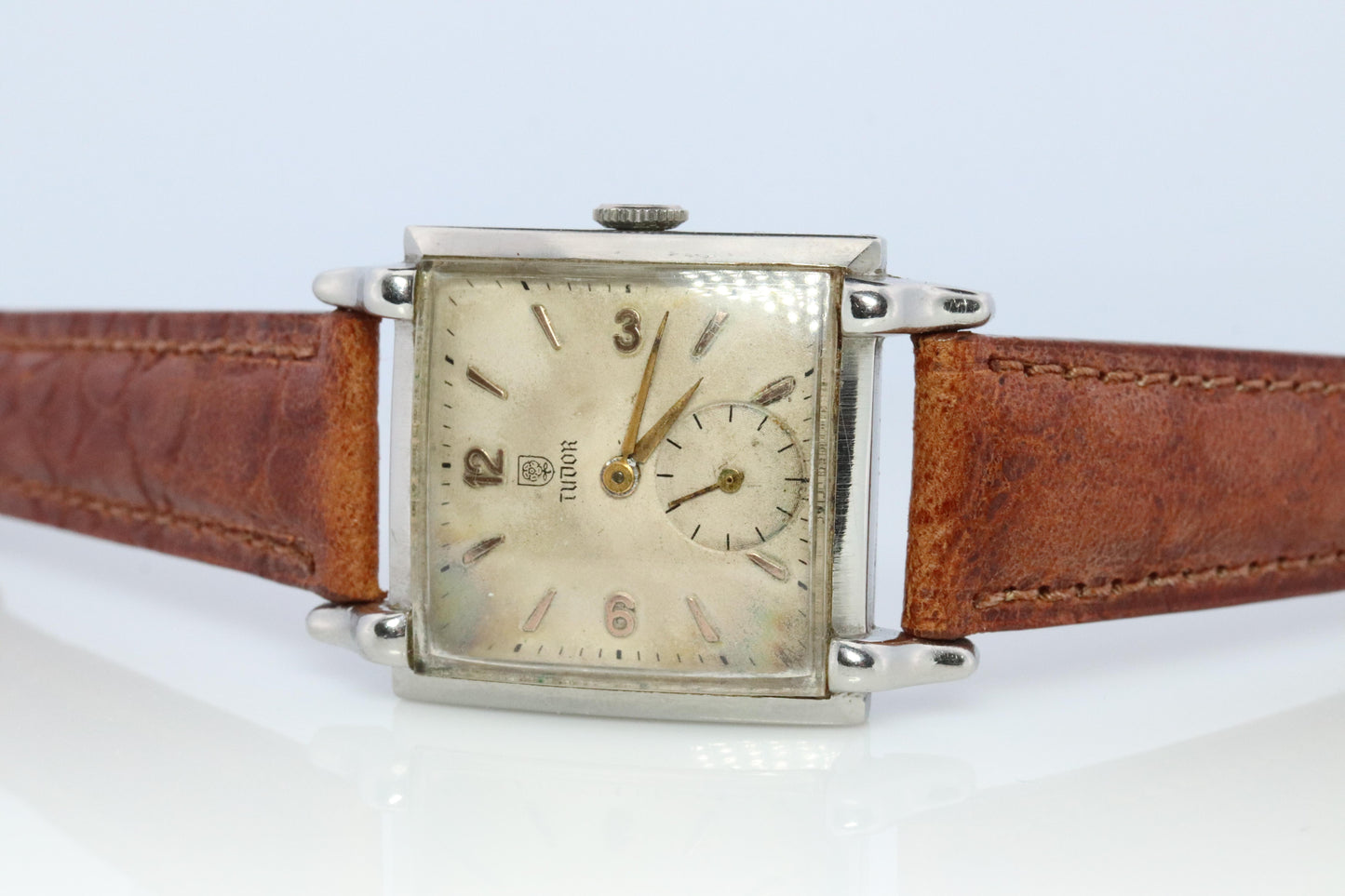 Vintage TUDOR Watch. Square Tudor 812 Manual Windup Wrist Watch.