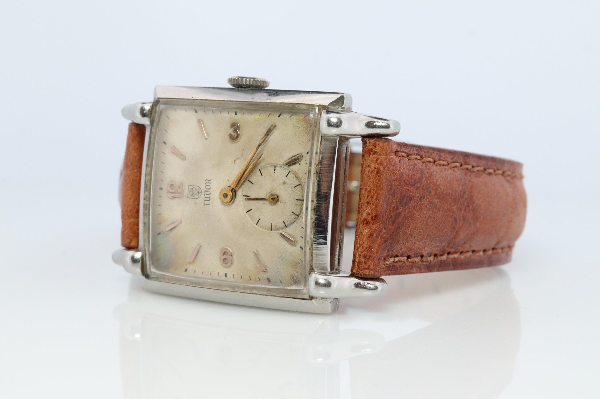 Vintage TUDOR Watch. Square Tudor 812 Manual Windup Wrist Watch.