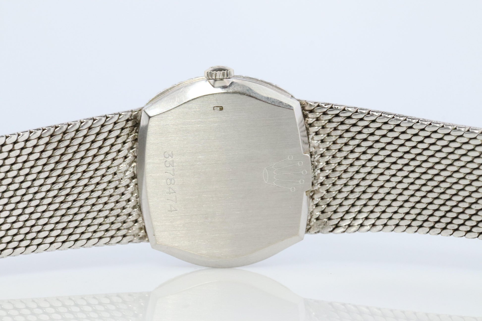 Genuine 18k Rolex Watch. ROLEX Cellini 3801 Diamond Bezel Mechanical Windup.