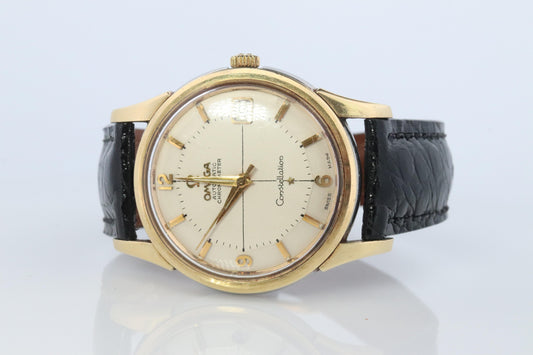 OMEGA Constellation Pie Pan Automatic Mens Watch. Ref 14393 SS and Yellow Gold.