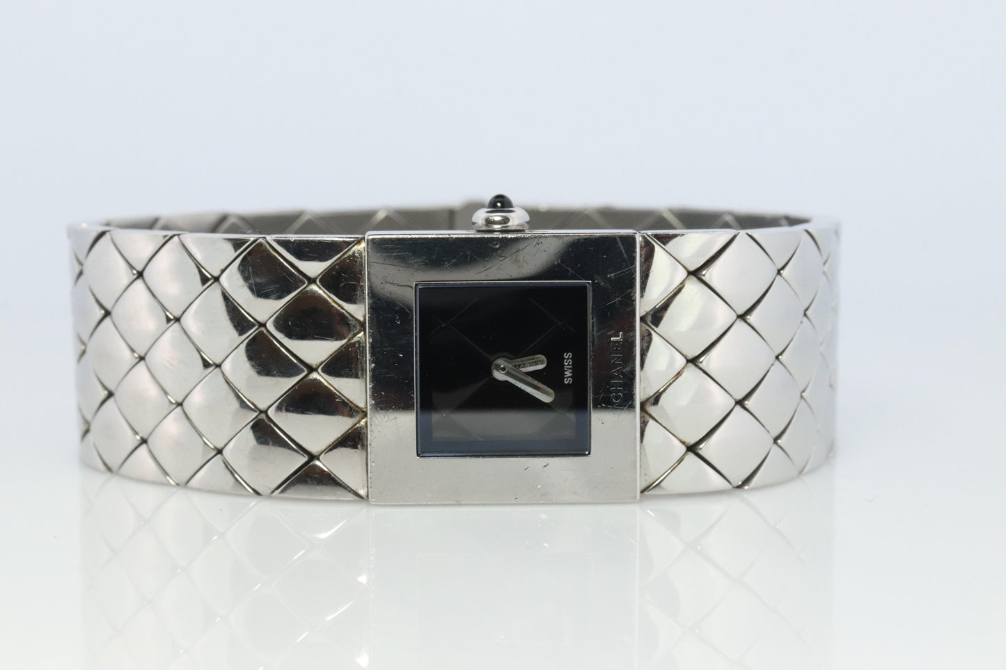Chanel Watch. Genuine Matelasse Ladies Quartz Wristwatch Quilted Bracelet