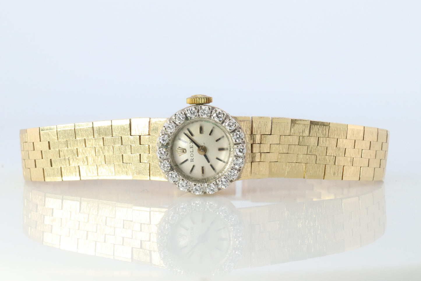 Genuine Rolex Diamond Watch. 14k YG Ladies Rolex 4431 Mechanical Windup Watch.