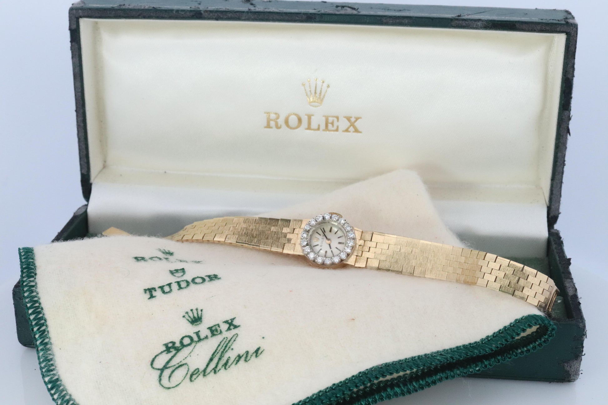 Genuine Rolex Diamond Watch. 14k YG Ladies Rolex 4431 Mechanical Windup Watch.