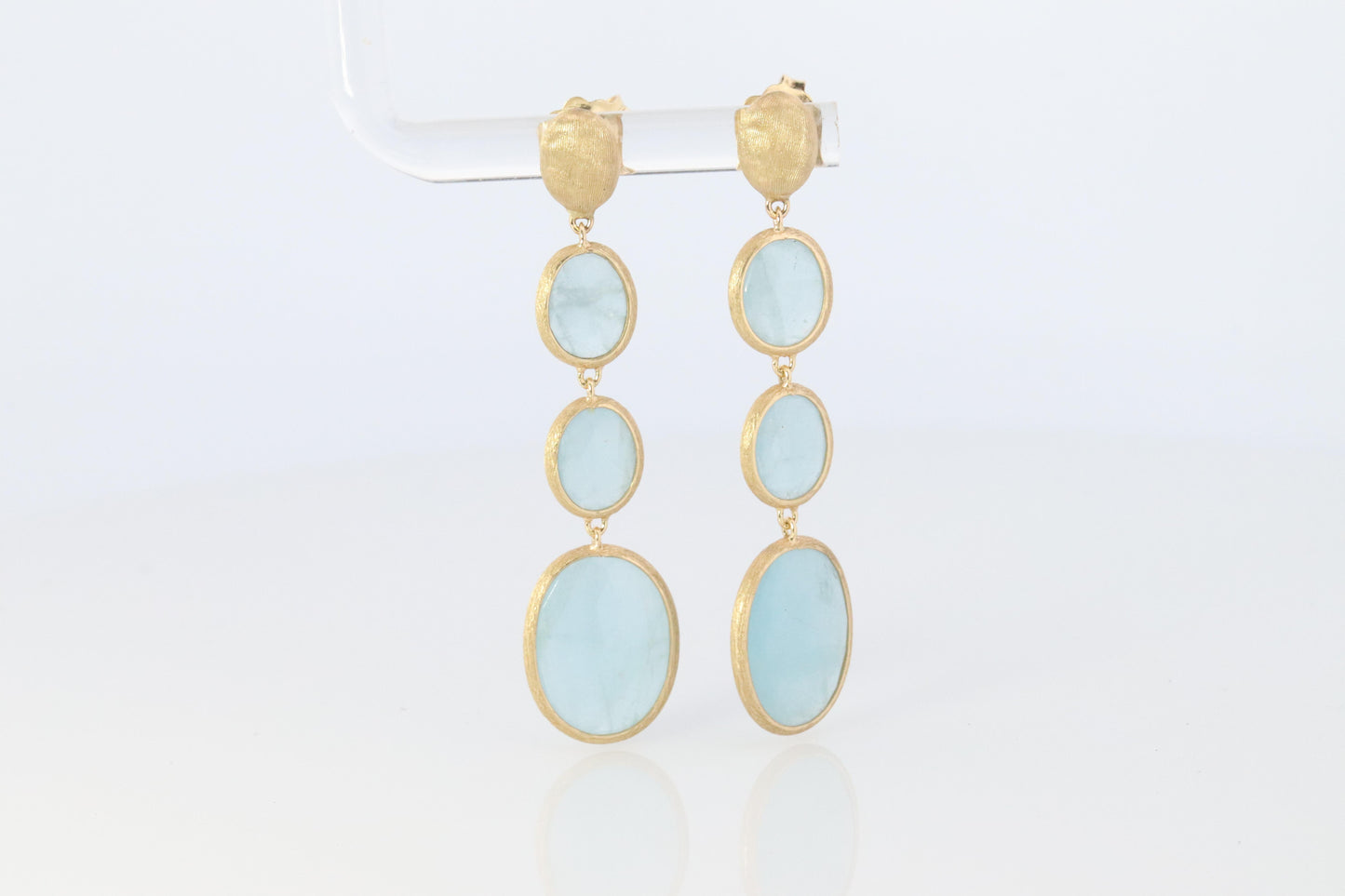 18k Marco Bicego Earrings. Siviglia Collection Aquamarine Drop Earrings.