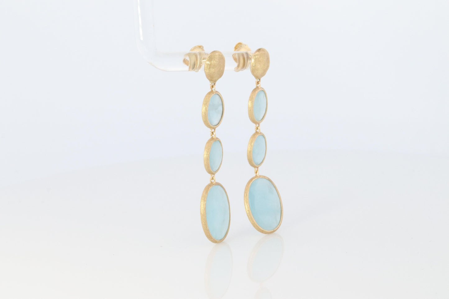 18k Marco Bicego Earrings. Siviglia Collection Aquamarine Drop Earrings.