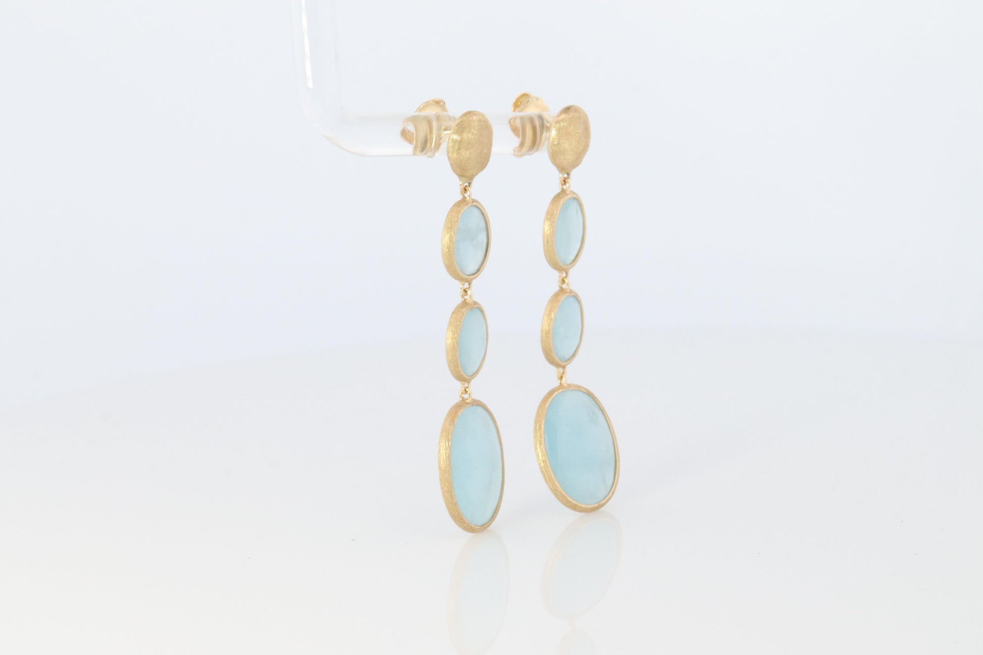 18k Marco Bicego Earrings. Siviglia Collection Aquamarine Drop Earrings.