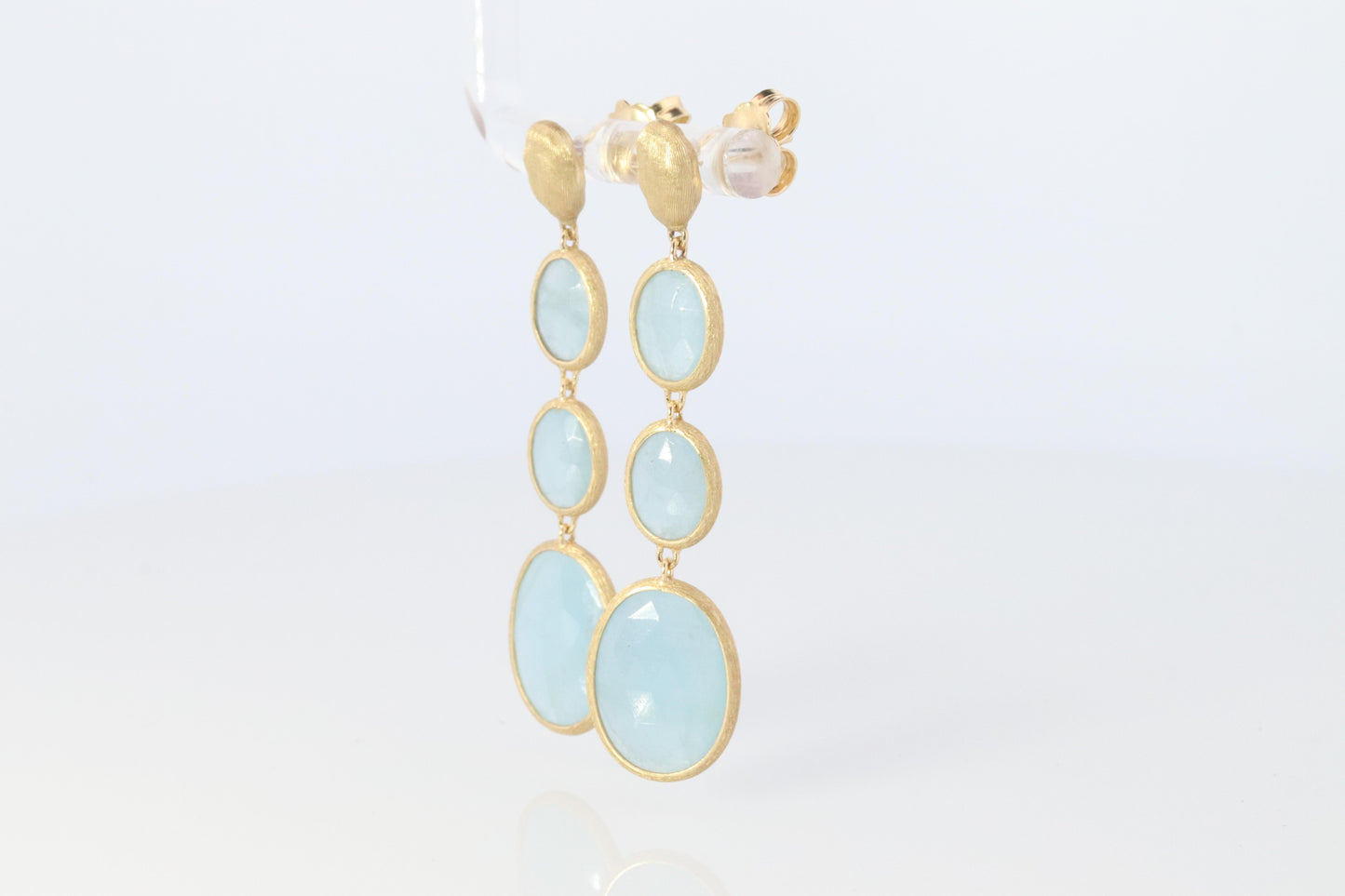18k Marco Bicego Earrings. Siviglia Collection Aquamarine Drop Earrings.