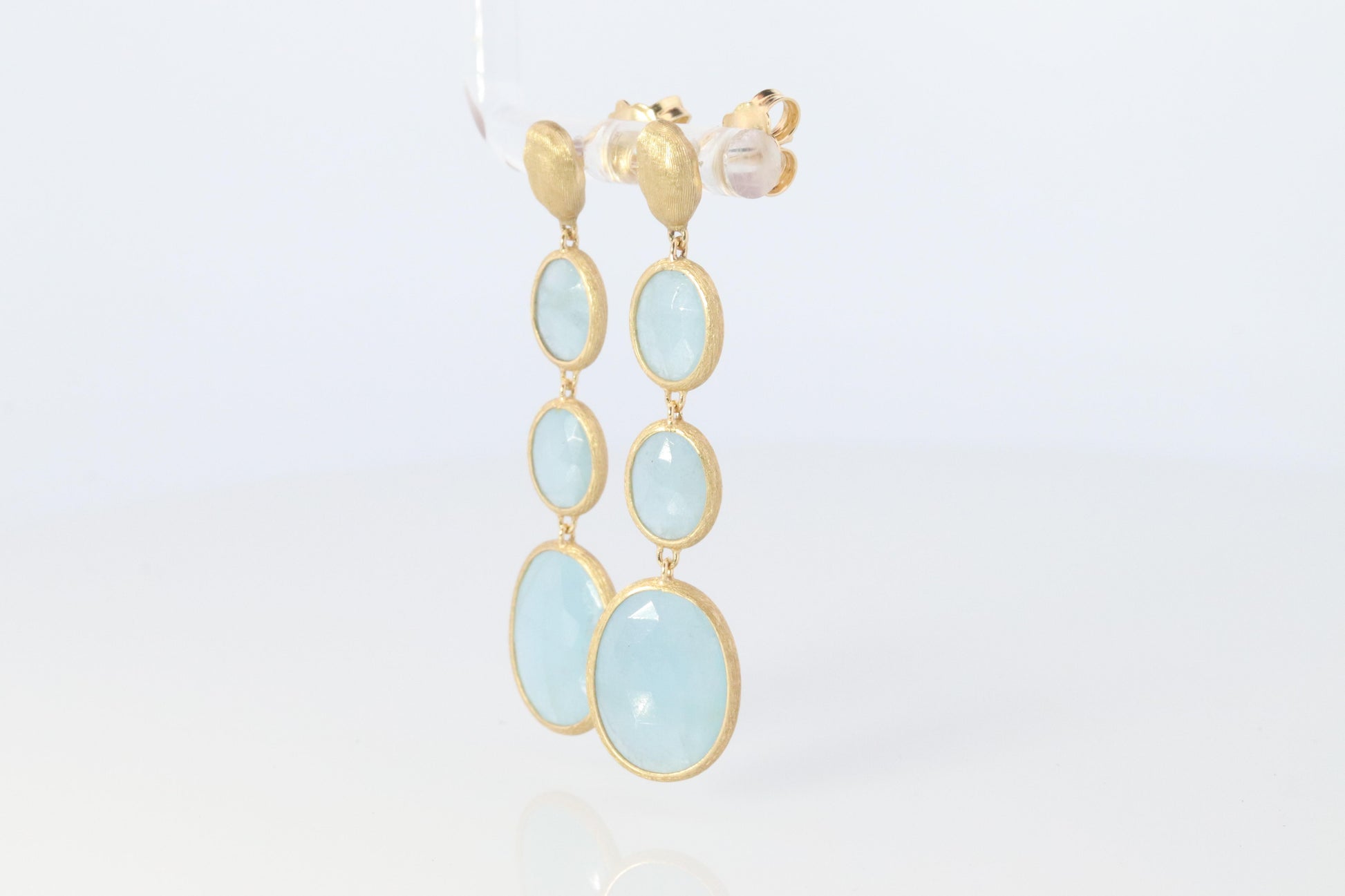 18k Marco Bicego Earrings. Siviglia Collection Aquamarine Drop Earrings.